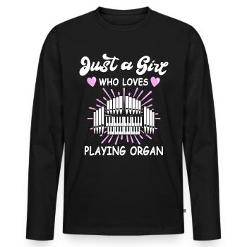 Organistin Orgelspielerin - Männer Premium Bio Langarmshirt - Schwarz - Vorne - Nico (187cm)