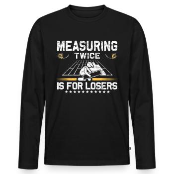Flooring carpet installers - Men's Premium Organic Long Sleeve Shirt - black - Front - Nico (187cm)