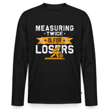 Flooring carpet installers - Men's Premium Organic Long Sleeve Shirt - black - Front - Nico (187cm)