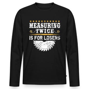 Flooring carpet installers - Men's Premium Organic Long Sleeve Shirt - black - Front - Nico (187cm)