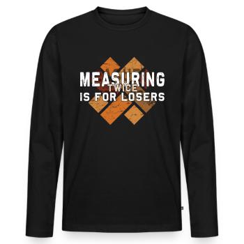 Flooring carpet installers - Men's Premium Organic Long Sleeve Shirt - black - Front - Nico (187cm)