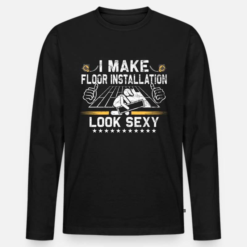Bodenbelagsbau Teppichverleger - Männer Premium Bio Langarmshirt - Schwarz