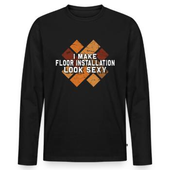 Flooring carpet installers - Men's Premium Organic Long Sleeve Shirt - black - Front - Nico (187cm)