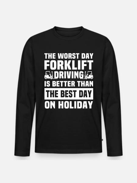 Forklift driver Forklift - Men's Premium Organic Long Sleeve Shirt - black