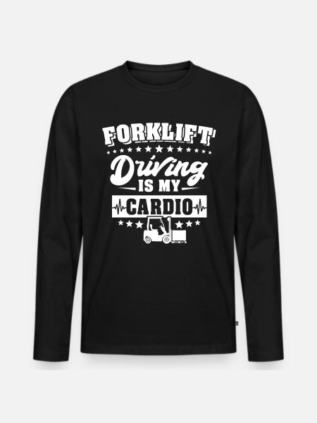 Forklift driver Forklift - Men's Premium Organic Long Sleeve Shirt - black