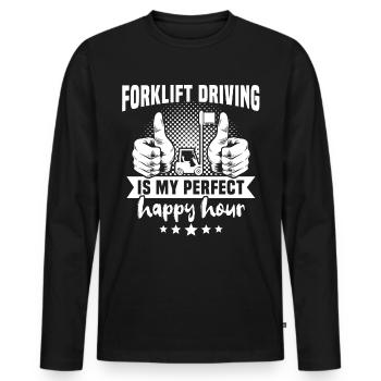 Forklift driver Forklift - Men's Premium Organic Long Sleeve Shirt - black - Front - Nico (187cm)