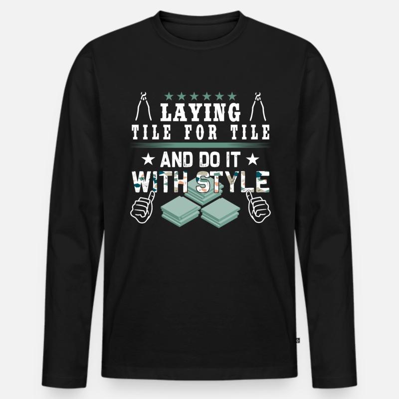 Bodenbelagsbau Teppichverleger - Männer Premium Bio Langarmshirt - Schwarz