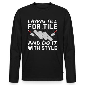 Flooring carpet installers - Men's Premium Organic Long Sleeve Shirt - black - Front - Nico (187cm)