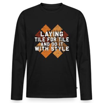 Flooring carpet installers - Men's Premium Organic Long Sleeve Shirt - black - Front - Nico (187cm)