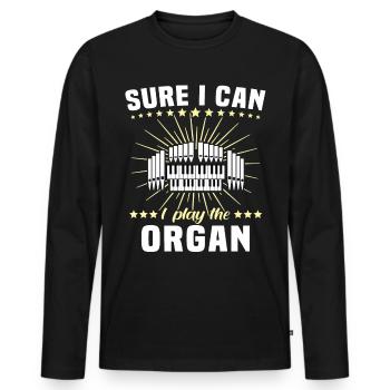 Organist Organ Organ Church Organ - Men's Premium Organic Long Sleeve Shirt - black - Front - Nico (187cm)