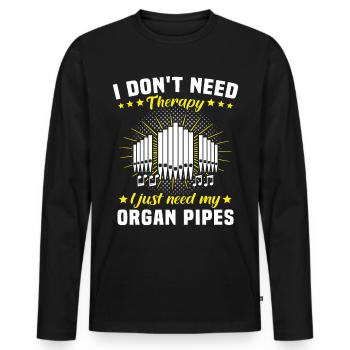 Organist Organ Organ Church Organ - Men's Premium Organic Long Sleeve Shirt - black - Front - Nico (187cm)