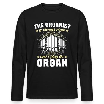 Organist Organ Organ Church Organ - Men's Premium Organic Long Sleeve Shirt - black - Front - Nico (187cm)