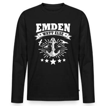 Dictons d’Emden - T-shirt manches longues Premium bio Homme - noir - Devant - Nico (187cm)