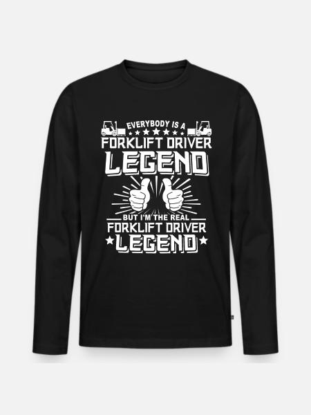 Gabelstapler Staplerfahrer - Männer Premium Bio Langarmshirt - Schwarz
