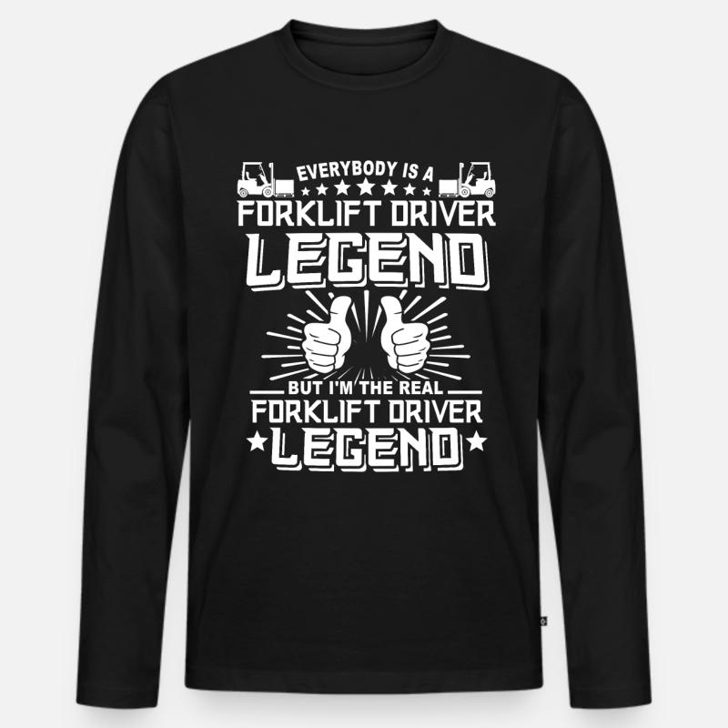 Gabelstapler Staplerfahrer - Männer Premium Bio Langarmshirt - Schwarz