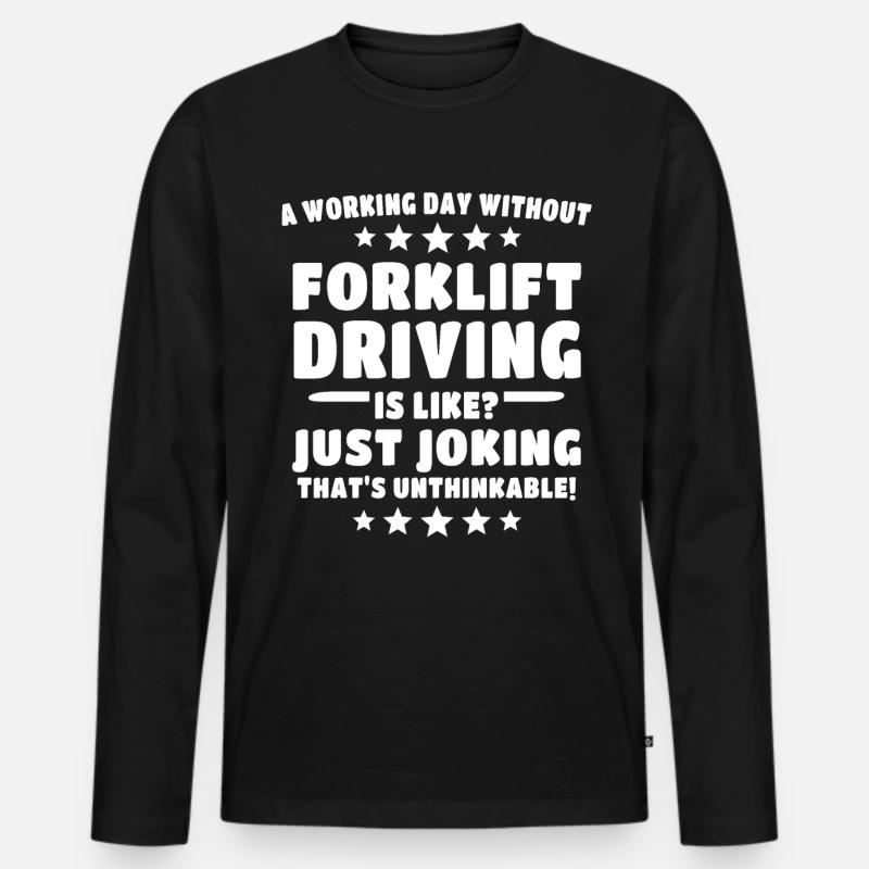 Gabelstapler Staplerfahrer - Männer Premium Bio Langarmshirt - Schwarz
