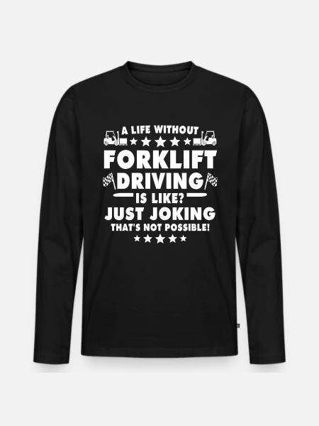 Gabelstapler Staplerfahrer - Männer Premium Bio Langarmshirt - Schwarz