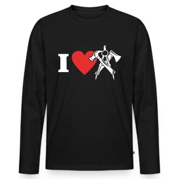 Carpenter Dear carpenters - Men's Premium Organic Long Sleeve Shirt - black - Front - Nico (187cm)
