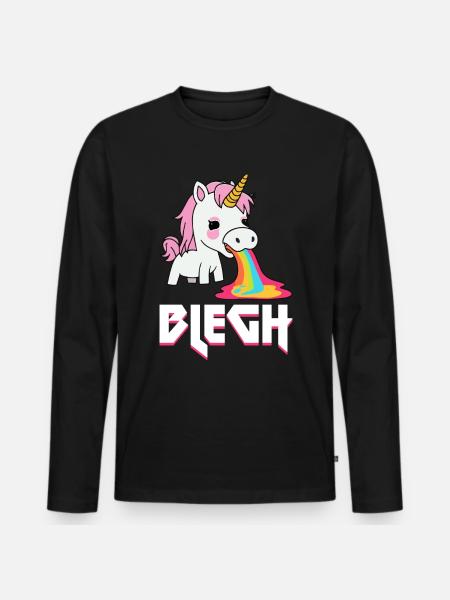 Blegh Heavy Metal Metalcore Unicorn - Men's Premium Organic Long Sleeve Shirt - black