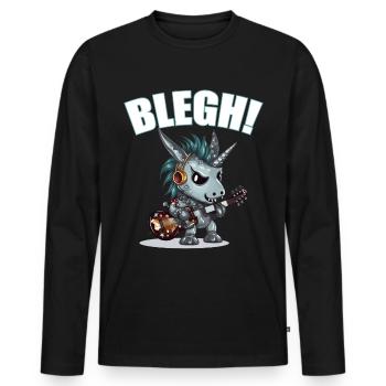 Licorne Heavy Metal Metalcore de Blegh - T-shirt manches longues Premium bio Homme - noir - Devant - Nico (187cm)