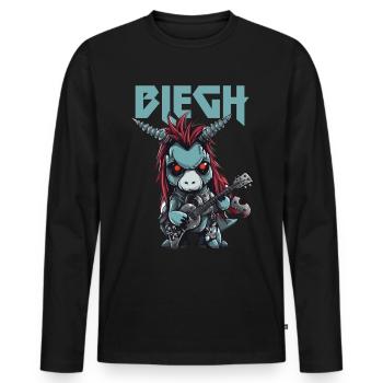 Blegh Heavy Metal Metalcore Licorne - T-shirt manches longues Premium bio Homme - noir - Devant - Nico (187cm)