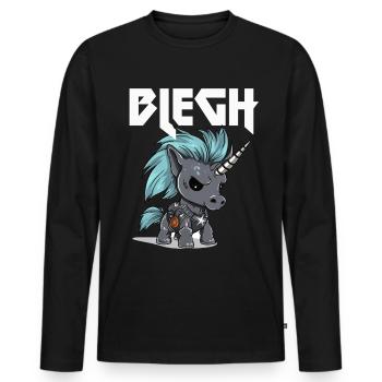 Licorne Heavy Metal Metalcore de Blegh - T-shirt manches longues Premium bio Homme - noir - Devant - Nico (187cm)