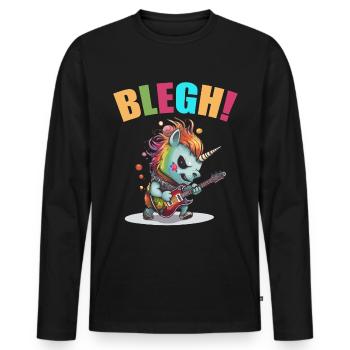 Blegh Heavy Metal Metalcore Unicorn - Men's Premium Organic Long Sleeve Shirt - black - Front - Nico (187cm)