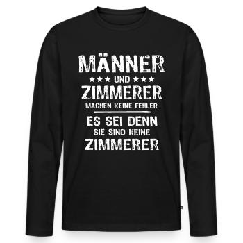Zimmermann Zimmerer - Männer Premium Bio Langarmshirt - Schwarz - Vorne - Nico (187cm)