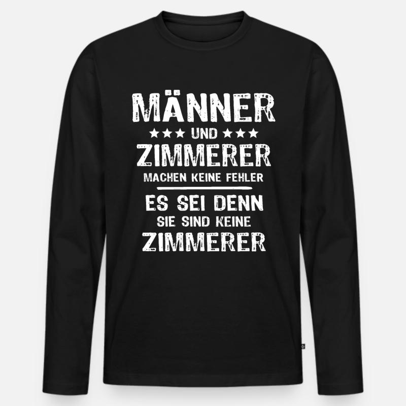 Zimmermann Zimmerer - Männer Premium Bio Langarmshirt - Schwarz