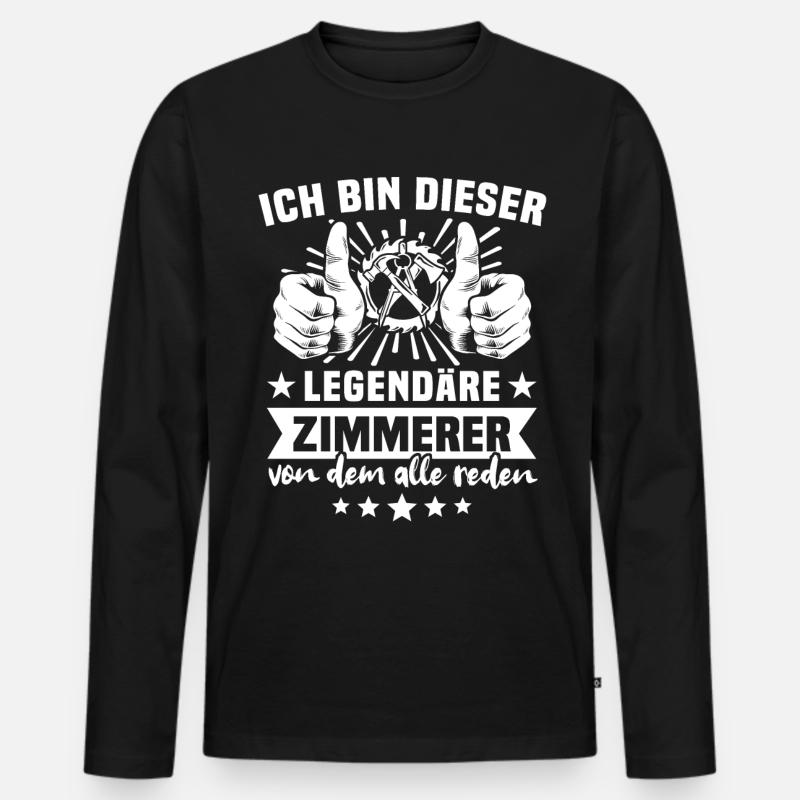 Zimmermann Zimmerer - Männer Premium Bio Langarmshirt - Schwarz
