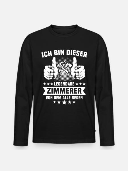 Zimmermann Zimmerer - Männer Premium Bio Langarmshirt - Schwarz
