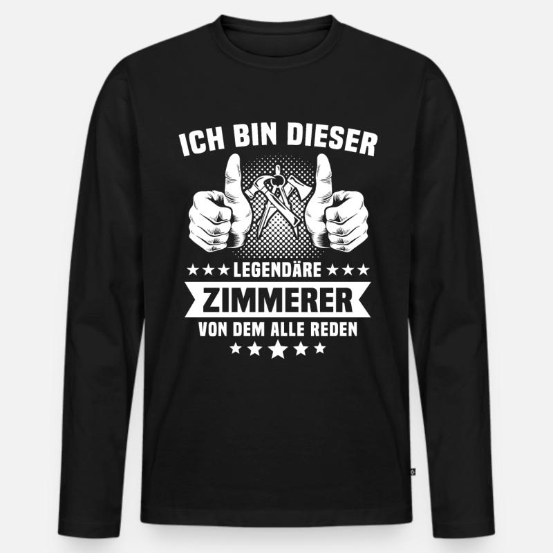 Zimmermann Zimmerer - Männer Premium Bio Langarmshirt - Schwarz