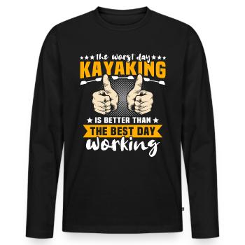 Kayaking Kayaker Kayak - Männer Premium Bio Langarmshirt - Schwarz - Vorne - Nico (187cm)