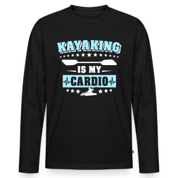 Kayaking Kayaker Kayak - Men's Premium Organic Long Sleeve Shirt - black - Front - Nico (187cm)