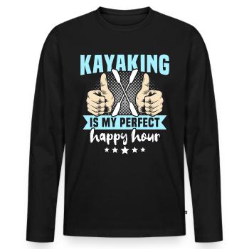 Kayaking Kayaker Kayak - Männer Premium Bio Langarmshirt - Schwarz - Vorne - Nico (187cm)