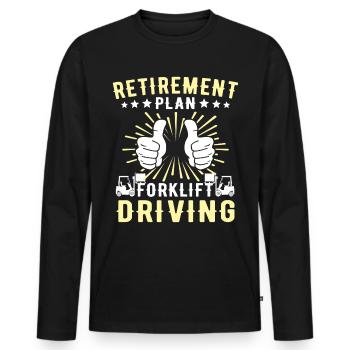 Conducteur de chariot élévateur Chariot élévateur - T-shirt manches longues Premium bio Homme - noir - Devant - Nico (187cm)
