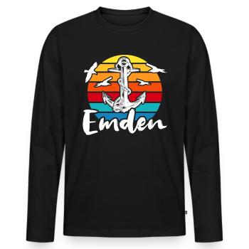 Vacances Emden Mer du Nord - T-shirt manches longues Premium bio Homme - noir - Devant - Nico (187cm)