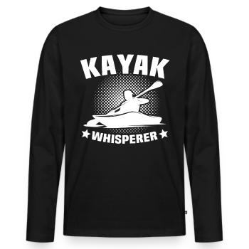 Kayaker Kayak Kayaking - Men's Premium Organic Long Sleeve Shirt - black - Front - Nico (187cm)