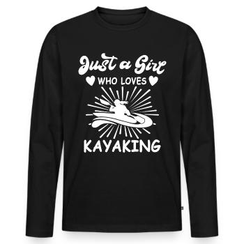 Kayaker Kayak Kayaking - Men's Premium Organic Long Sleeve Shirt - black - Front - Nico (187cm)