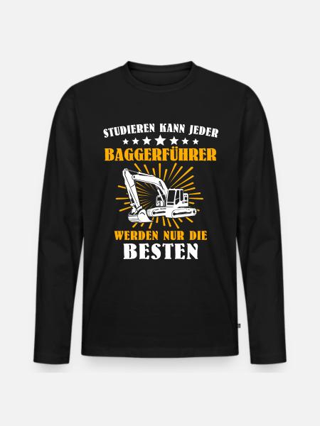 Baggerfuehrer Baggerfahrer - Männer Premium Bio Langarmshirt - Schwarz