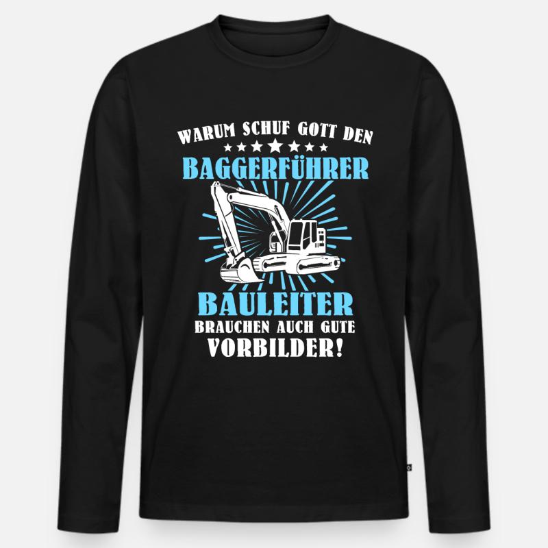 Baggerfuehrer Baggerfahrer - Männer Premium Bio Langarmshirt - Schwarz