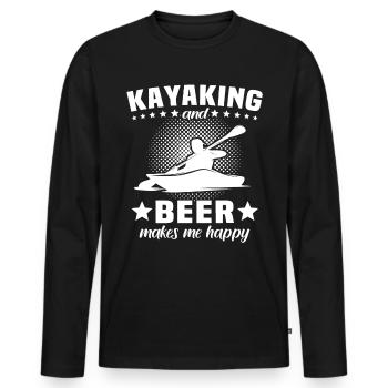Kayaking Bier Kayaker - Männer Premium Bio Langarmshirt - Schwarz - Vorne - Nico (187cm)