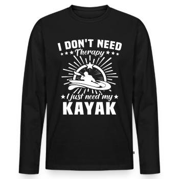 Kayaking Therapy Kayaker - Männer Premium Bio Langarmshirt - Schwarz - Vorne - Nico (187cm)