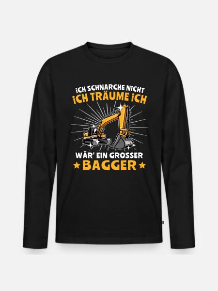 Baggerführer Bagger Baggerfahrer - Männer Premium Bio Langarmshirt - Schwarz