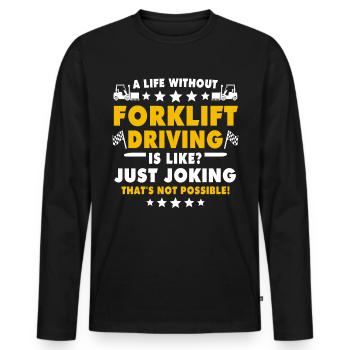 Gabelstapler Staplerfahrer - Männer Premium Bio Langarmshirt - Schwarz - Vorne - Nico (187cm)