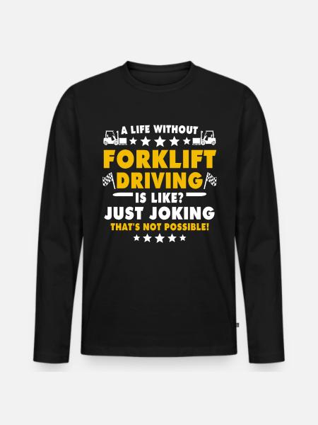 Gabelstapler Staplerfahrer - Männer Premium Bio Langarmshirt - Schwarz