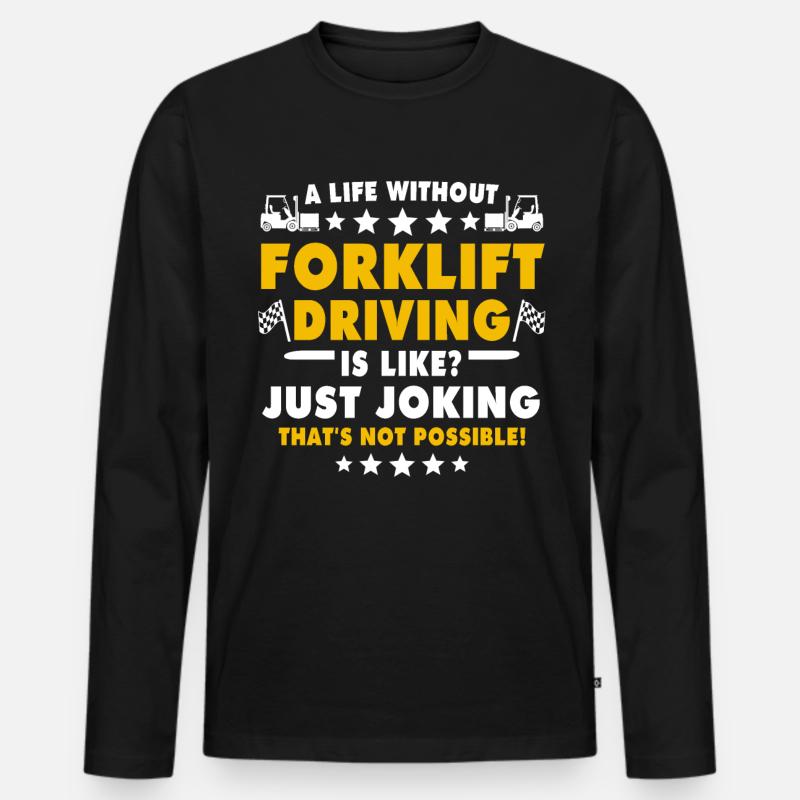 Gabelstapler Staplerfahrer - Männer Premium Bio Langarmshirt - Schwarz