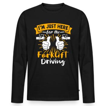 Gabelstapler Staplerfahrer - Männer Premium Bio Langarmshirt - Schwarz - Vorne - Nico (187cm)