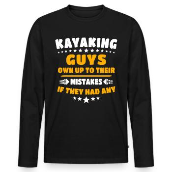 Kayaking Kayak - Men's Premium Organic Long Sleeve Shirt - black - Front - Nico (187cm)