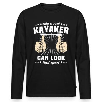 Kayaking Kayak - Männer Premium Bio Langarmshirt - Schwarz - Vorne - Nico (187cm)
